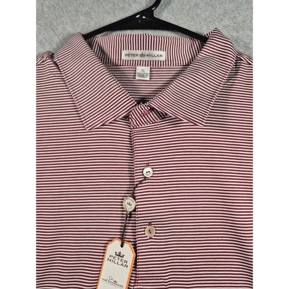 Peter Millar Other - NWT Peter Millar Performance Polo Size XL Harvard University Golf Red Striped